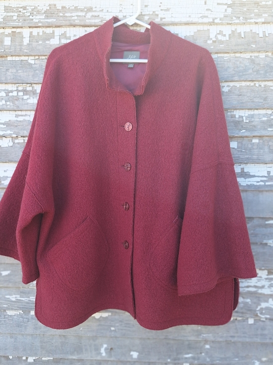 J. Jill Sweaters - J. Jill Button-Front Cape Sweater Wool Blend Size Medium
